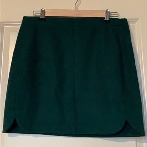 Emerald Green Mini Wool Skirt